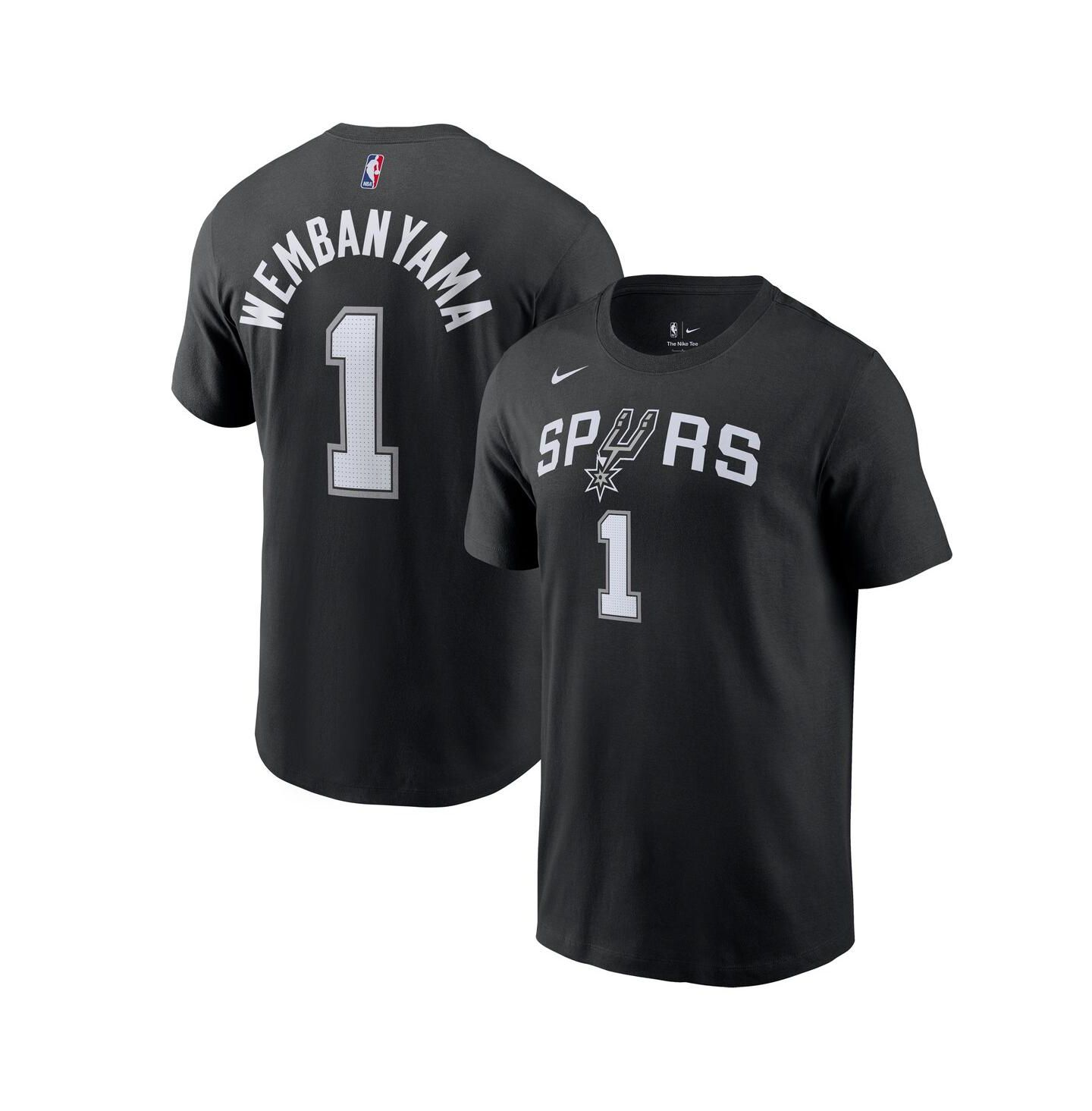 Мужская футболка Nike Victor Wembanyama Black San Antonio Spurs Icon 2022/23 Name and Number — фото 1