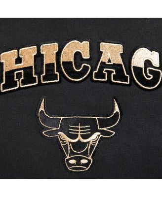 Women's Black Chicago Bulls Glam Cropped Pullover Sweatshirt