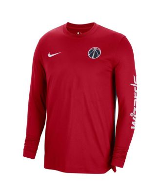 Men's and Women's Red Washington Wizards 2023/24&nbsp;Authentic Pregame Long Sleeve Shooting T-shirt