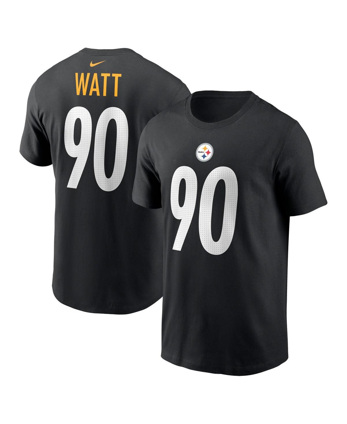 Мужская футболка T.J. Watt Black с именем и номером игрока Pittsburgh Steelers