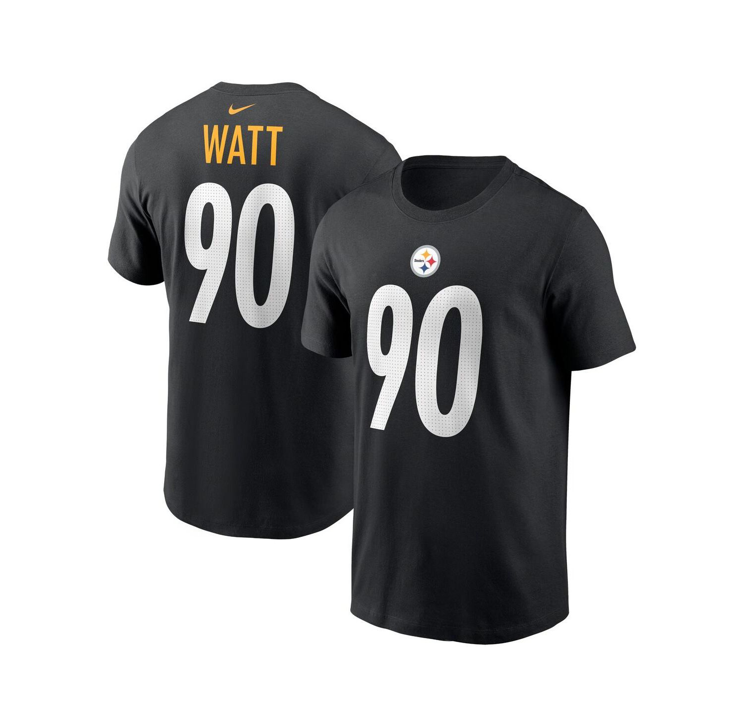 Men's T.J. Watt Black Pittsburgh Steelers Player Name and Number T-shirt