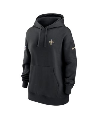 Women's Black New Orleans Saints 2023 Sideline Club Fleece Pullover Hoodie