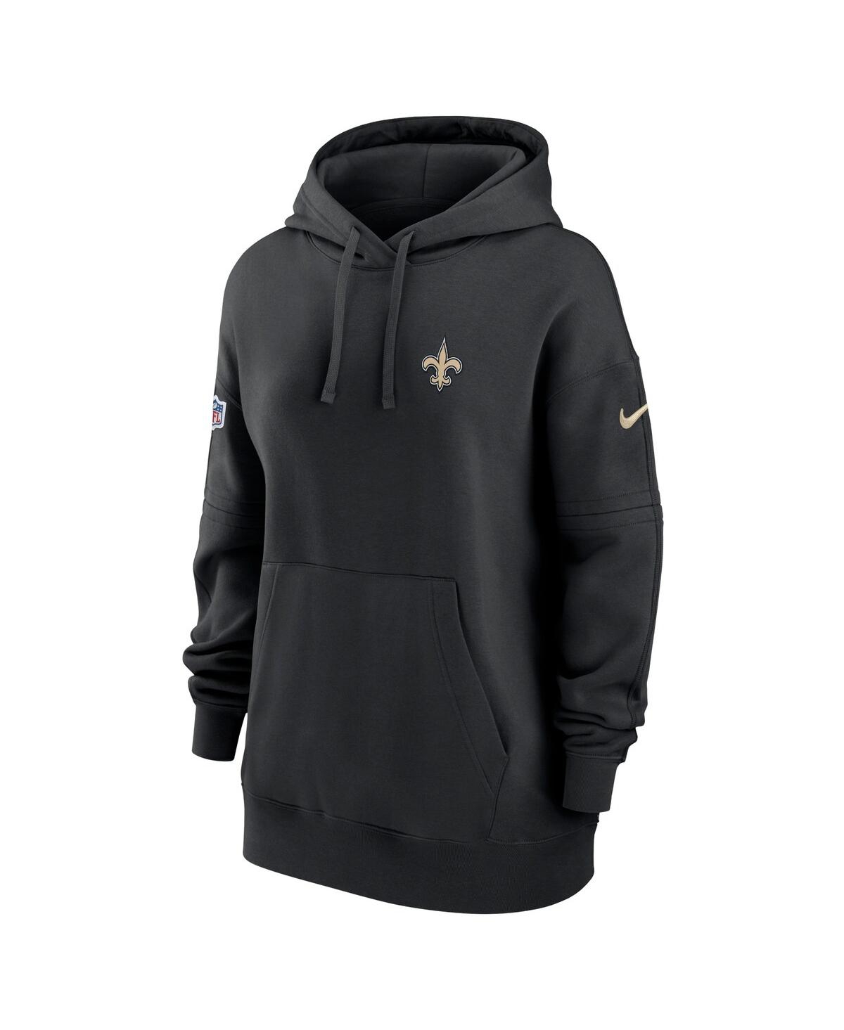 Women's NikeNew Orleans Saints 2023 Sideline Club Fleece Pullover Hoodie - Black