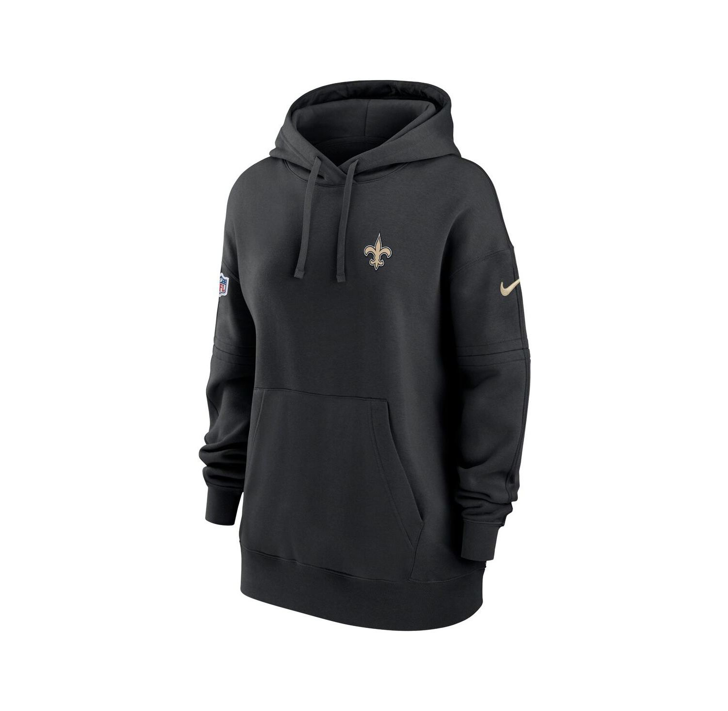 Women's Black New Orleans Saints 2023 Sideline Club Fleece Pullover Hoodie