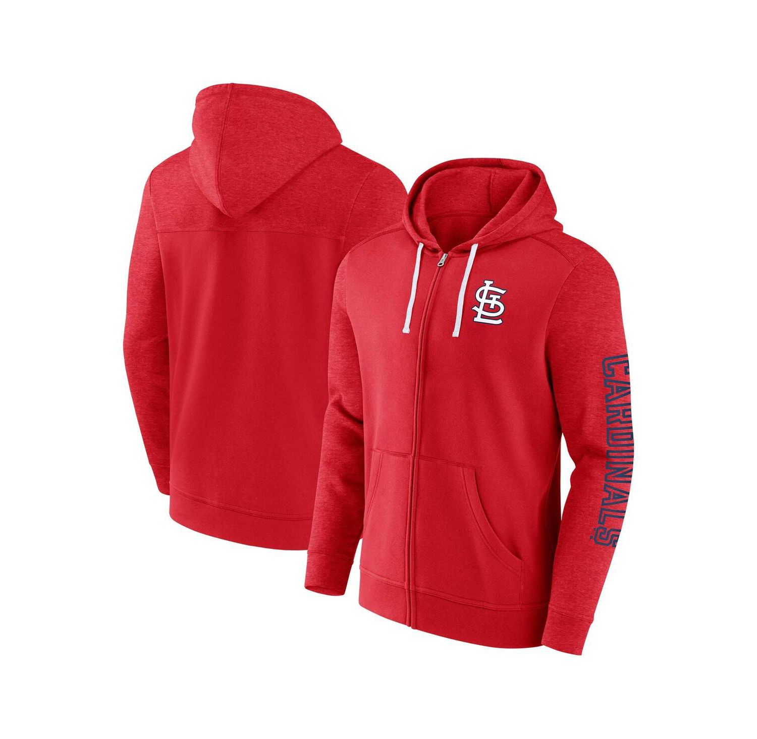 Men's Red St. Louis Cardinals Offensive Line Up Lightweight Full-Zip Hoodie