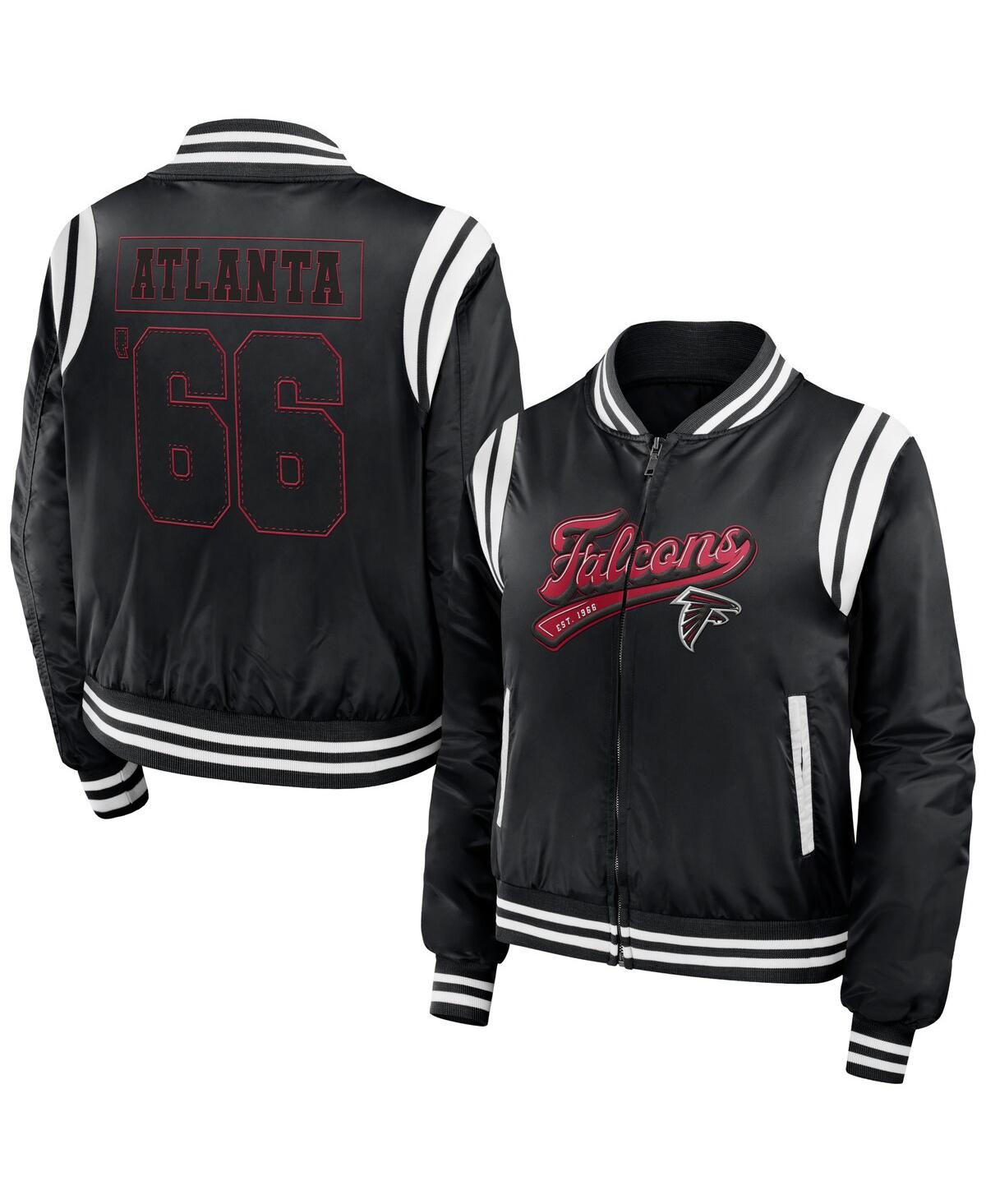 Women's Wear by Erin Andrews Black Atlanta Falcons Bomber Full-Zip Jacket - Black