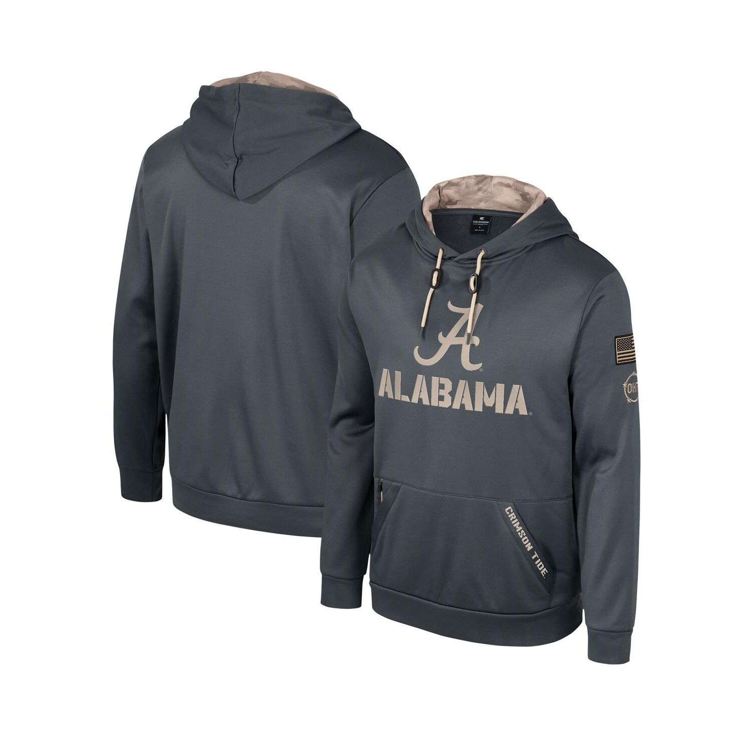 Men's Charcoal Alabama Crimson Tide OHT Military-Inspired Appreciation Pullover Hoodie