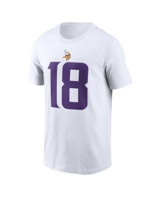 Men's Justin Jefferson White Minnesota Vikings Player Name and Number T-shirt