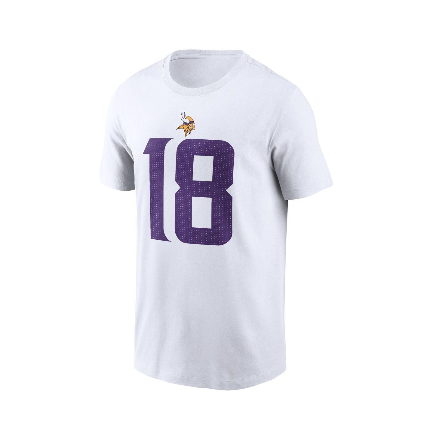 Мужская футболка Nike Justin Jefferson White Minnesota Vikings Player Name and Number — фото 2