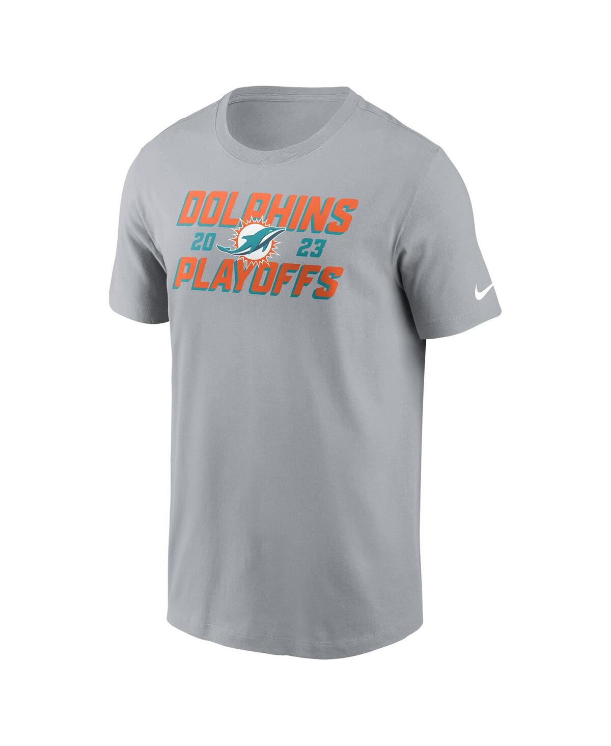 Men's NikeMiami Dolphins 2023 Nfl Playoffs Iconic T-shirt - Gray