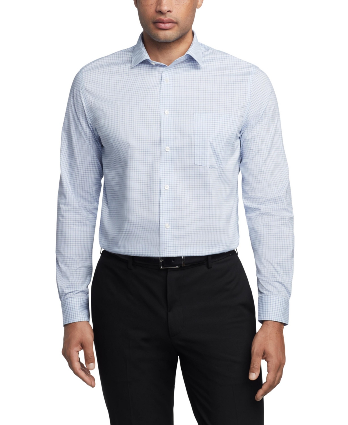 Men's Regular Fit Ultra Wrinkle Free Flex Collar Dress Shirt - Blue Multi