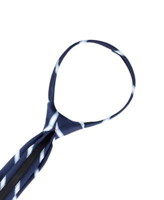 Boys Striped Pre-Tied Zipper Tie