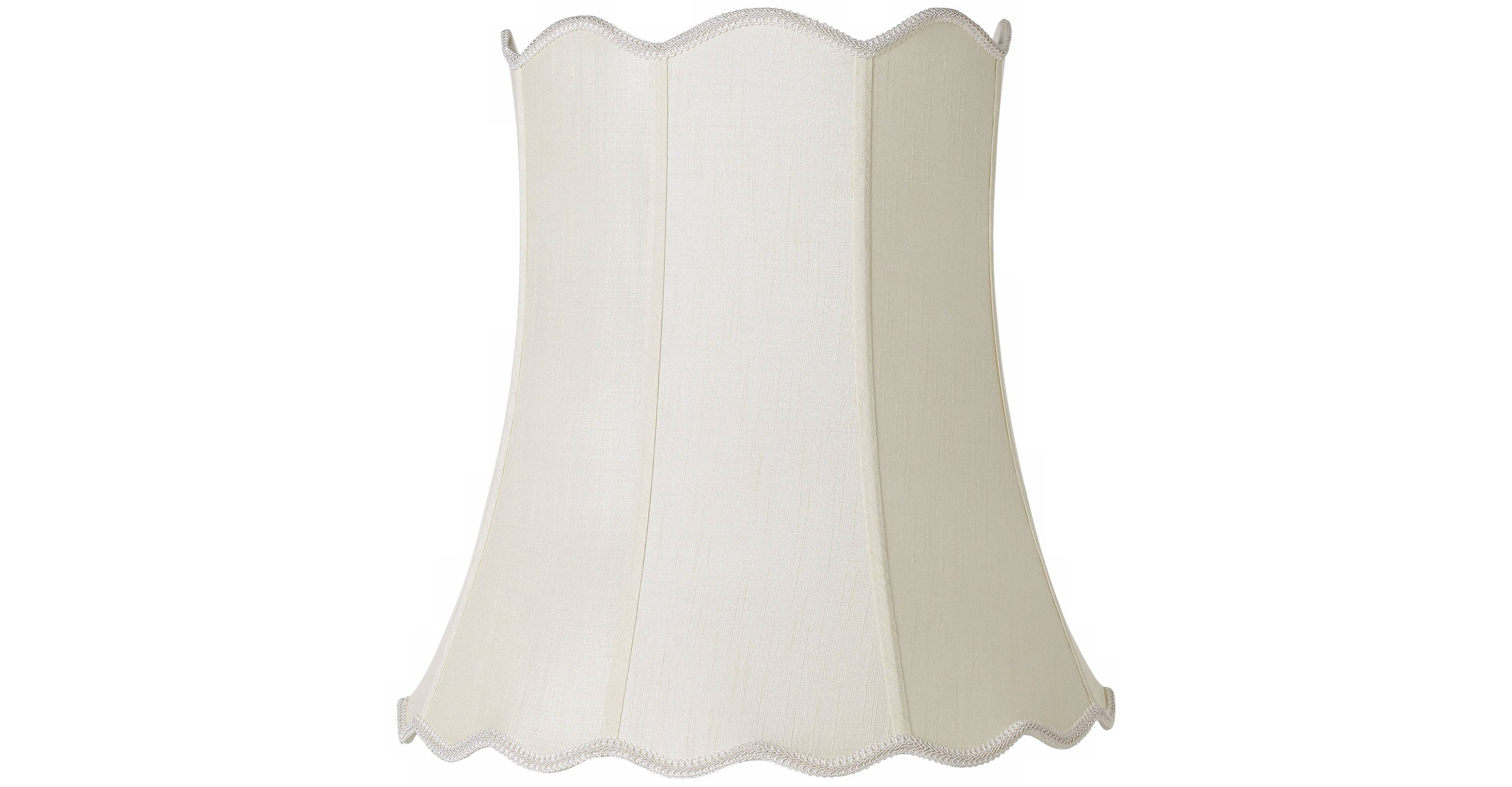 Imperial Shade Creme Large Scallop Bell Lamp Shade 14" Top x 20" Bottom x 20" Slant x 19.75 High (Spider) Replacement with Harp and Fin
