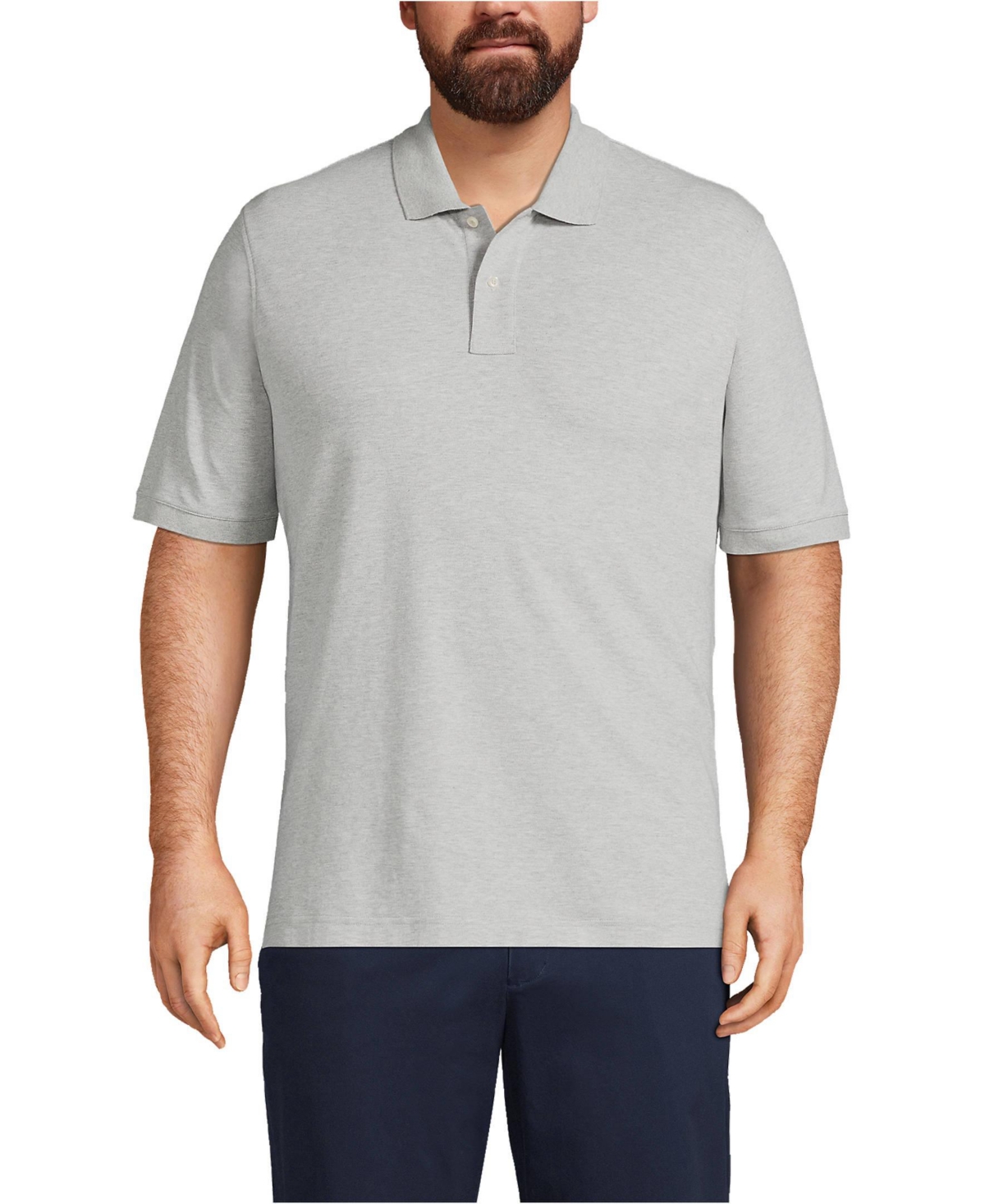 Big & Tall Short Sleeve Comfort-First Mesh Pique Polo Shirt - Gray heather