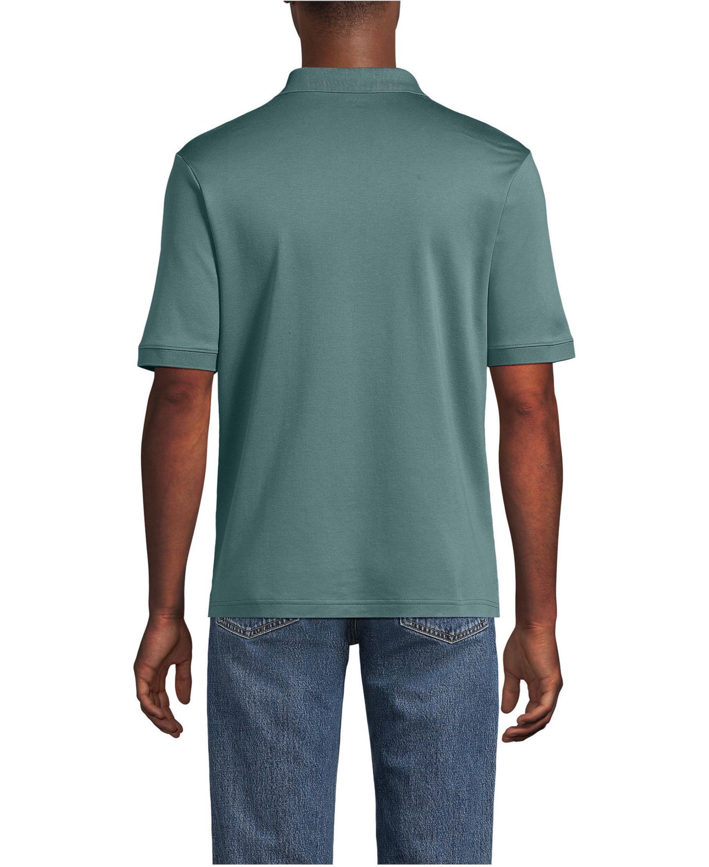Мужское поло Lands' End Short Sleeve Cotton Supima Polo Shirt, цвет: Tourmaline — фото 3