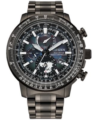 Citizen - Men's Chronograph Promaster Geo Trekker Gray-Tone Stainless Steel Bracelet Watch 46mm