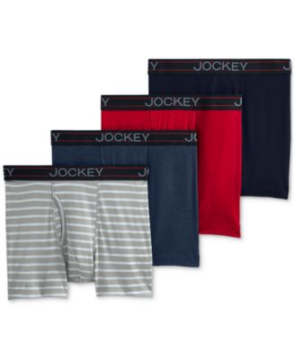 Jockey - Men's  Lightweight Cotton Blend 5" Boxer Briefs, Pack of 4