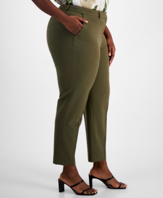 Plus Size Classic Mid Rise Ankle Pants