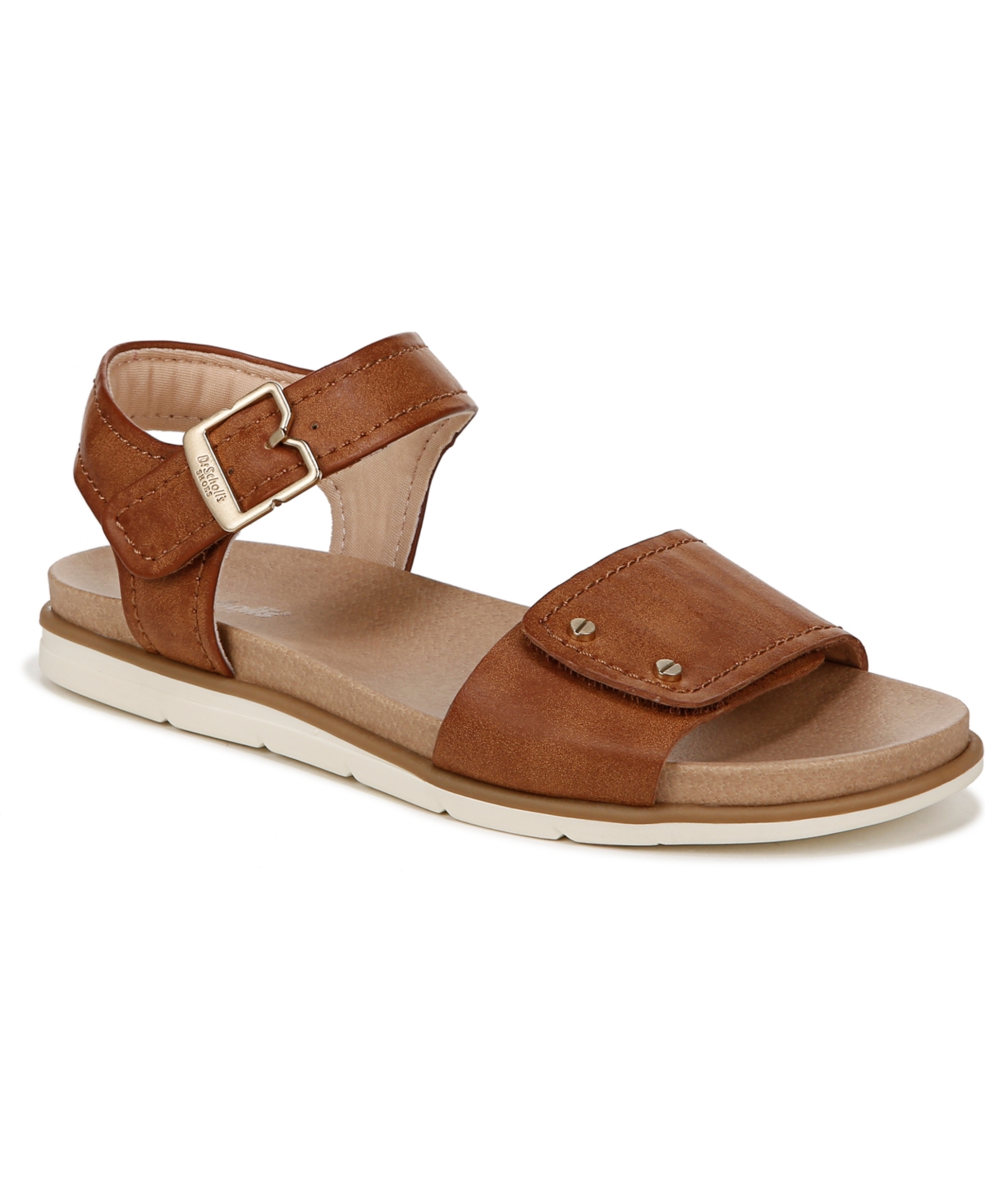 Dr. Scholl's Women's Nicely Sun Ankle Strap Sandals In Brown Faux Leather