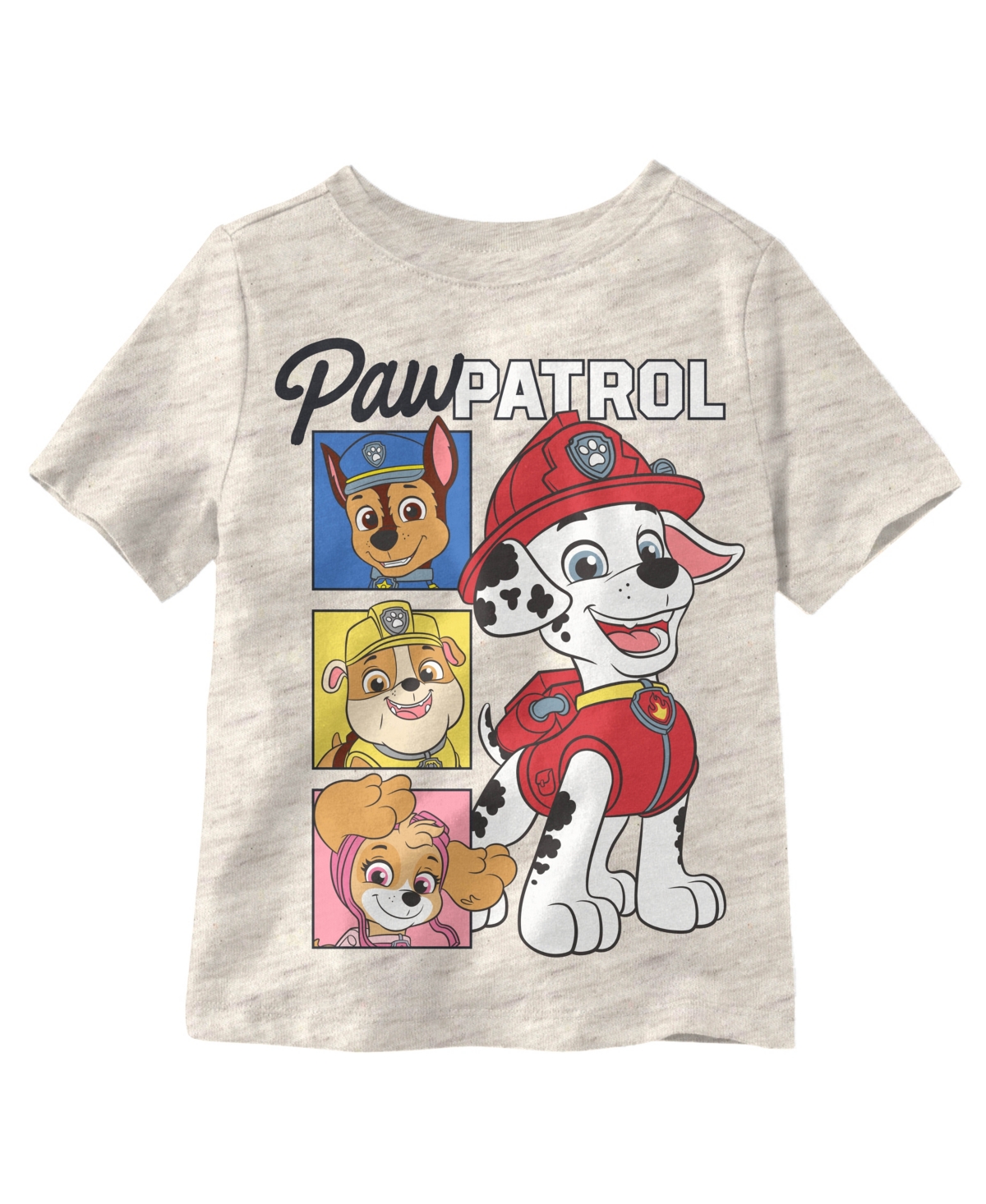 Paw Patrol Kids' Toddler And Little Boys Graphic Short Sleeve T-shirt In Oatmeal Heather