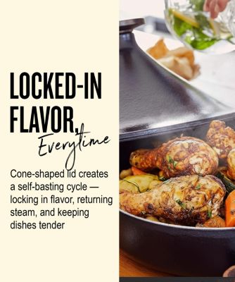 Cast Iron 3Qt Tagine Pot – Enameled, Nonstick, Oven & Induction Safe, PFAS/PFOA/PTFE-Free