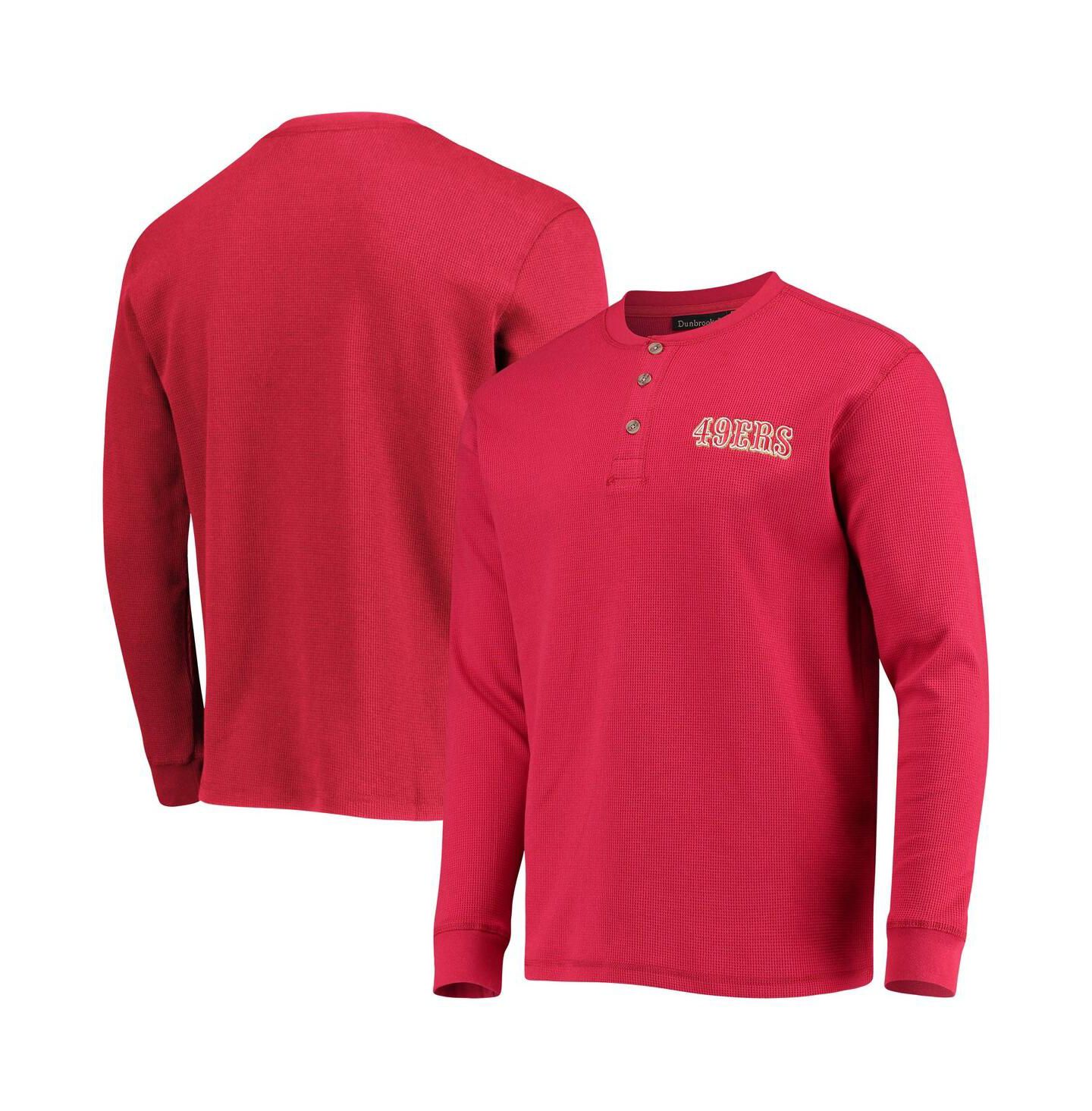 Мужская футболка Dunbrooke Scarlet San Francisco 49ers Logo Maverick Thermal Henley Long Sleeve — фото 1