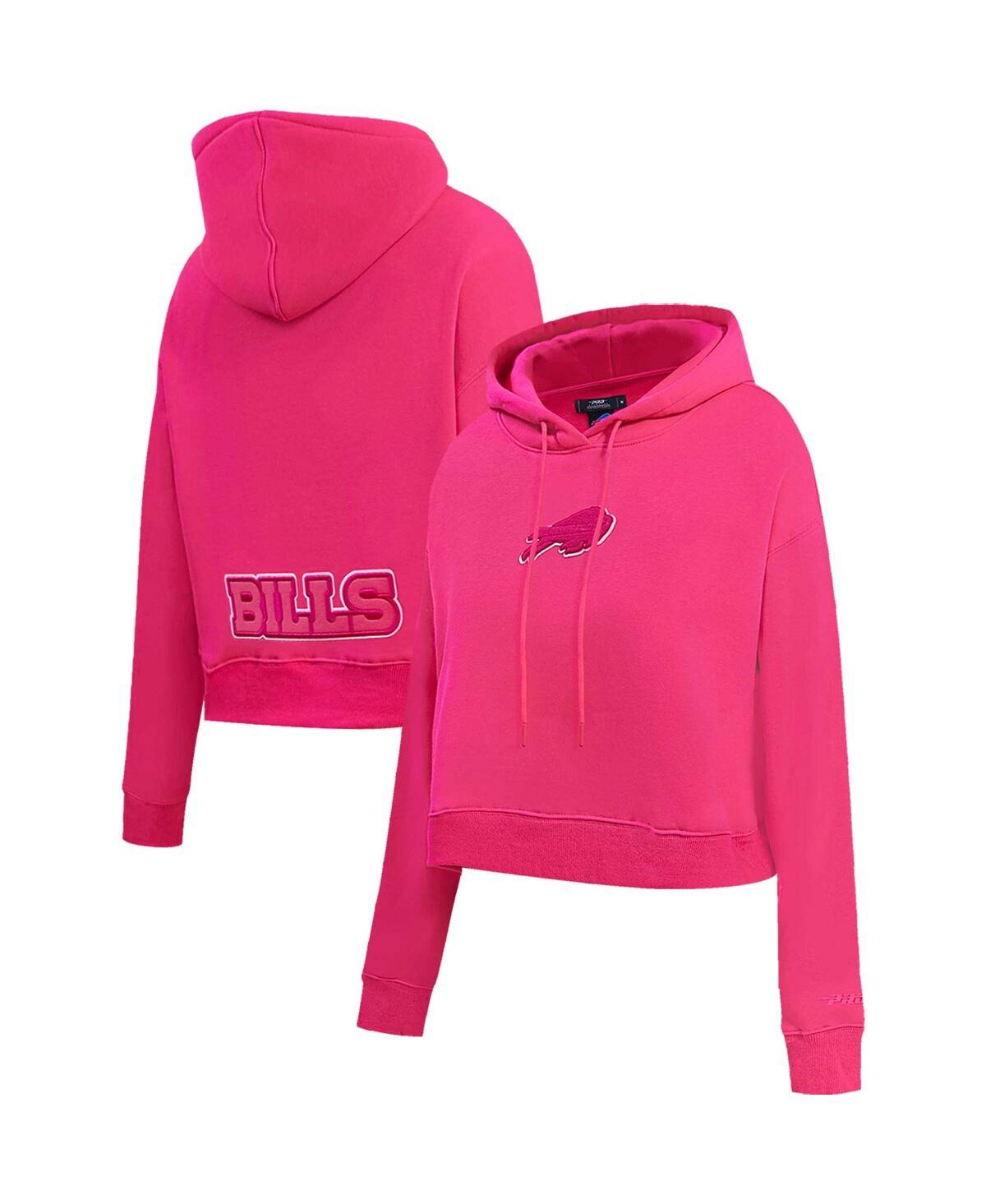 Women's Pro Standard Buffalo Bills Triple Pink Cropped Pullover Hoodie - Pink