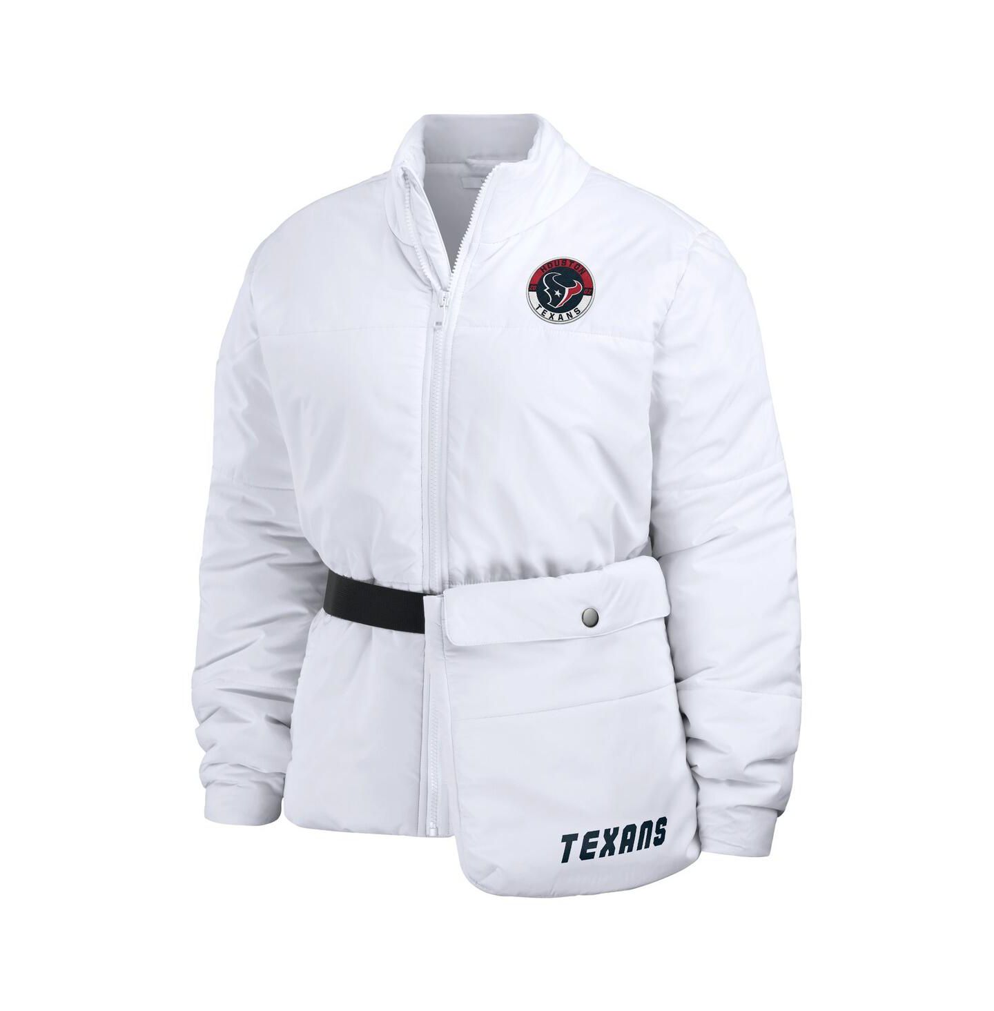 Женская куртка WEAR by Erin Andrews White Houston Texans Packaway Full-Zip Puffer — фото 2