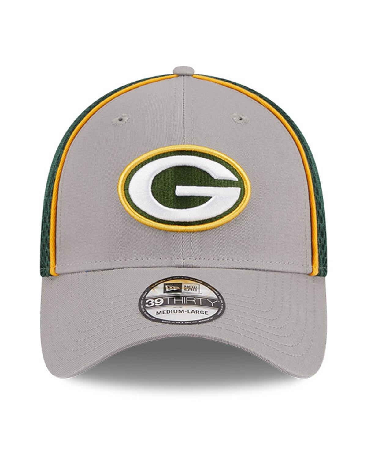 Men's New EraGreen Bay Packers Pipe 39THIRTY Flex Hat - Gray, Green