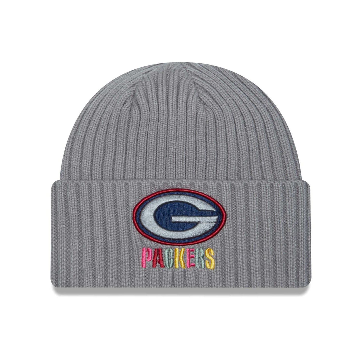 Men's Gray Green Bay Packers Color Pack Multi Cuffed Knit Hat