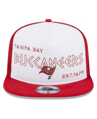 Men's White, Red Tampa Bay Buccaneers Banger 9FIFTY Trucker Snapback Hat