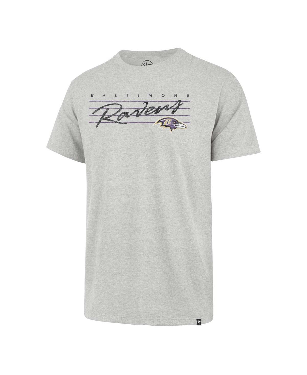 Men's '47 BrandDistressed Baltimore Ravens Downburst Franklin T-shirt - Gray
