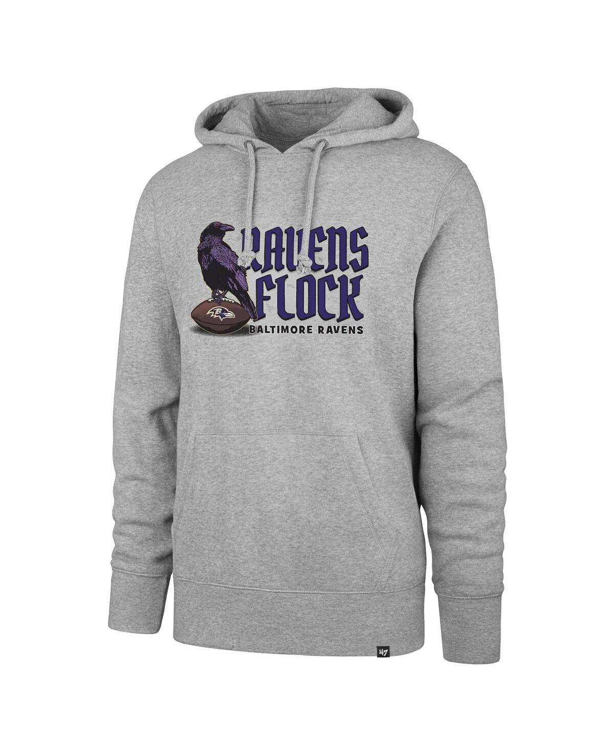 Men's '47 BrandBaltimore Ravens Regional Headline Pullover Hoodie - Gray
