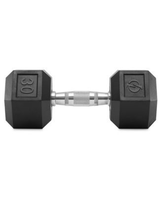 Rubber Coated Hex Dumbbell Hand Weight, 30 lbs