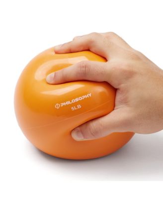 Toning Ball, 5 LB, Orange - Soft Weighted Mini Medicine Ball