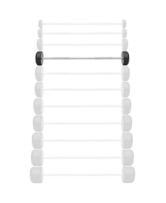 Rubber Fixed Barbell, 40 LB Pre-Loaded Weight Straight Bar for Strength Training & Weightlifting