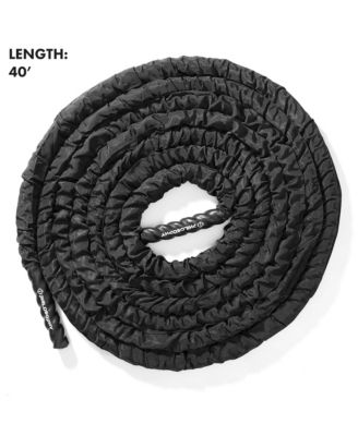 40 Foot Exercise Battle Rope 2 Inch Diameter with Cover and Anchor Kit