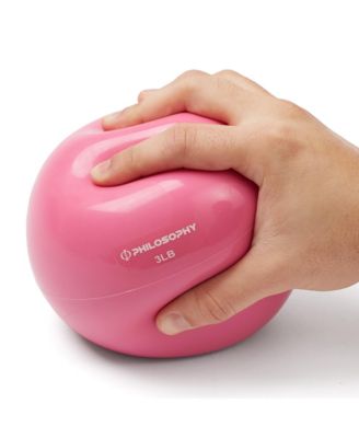 Toning Ball, 3 LB, Pink - Soft Weighted Mini Medicine Ball