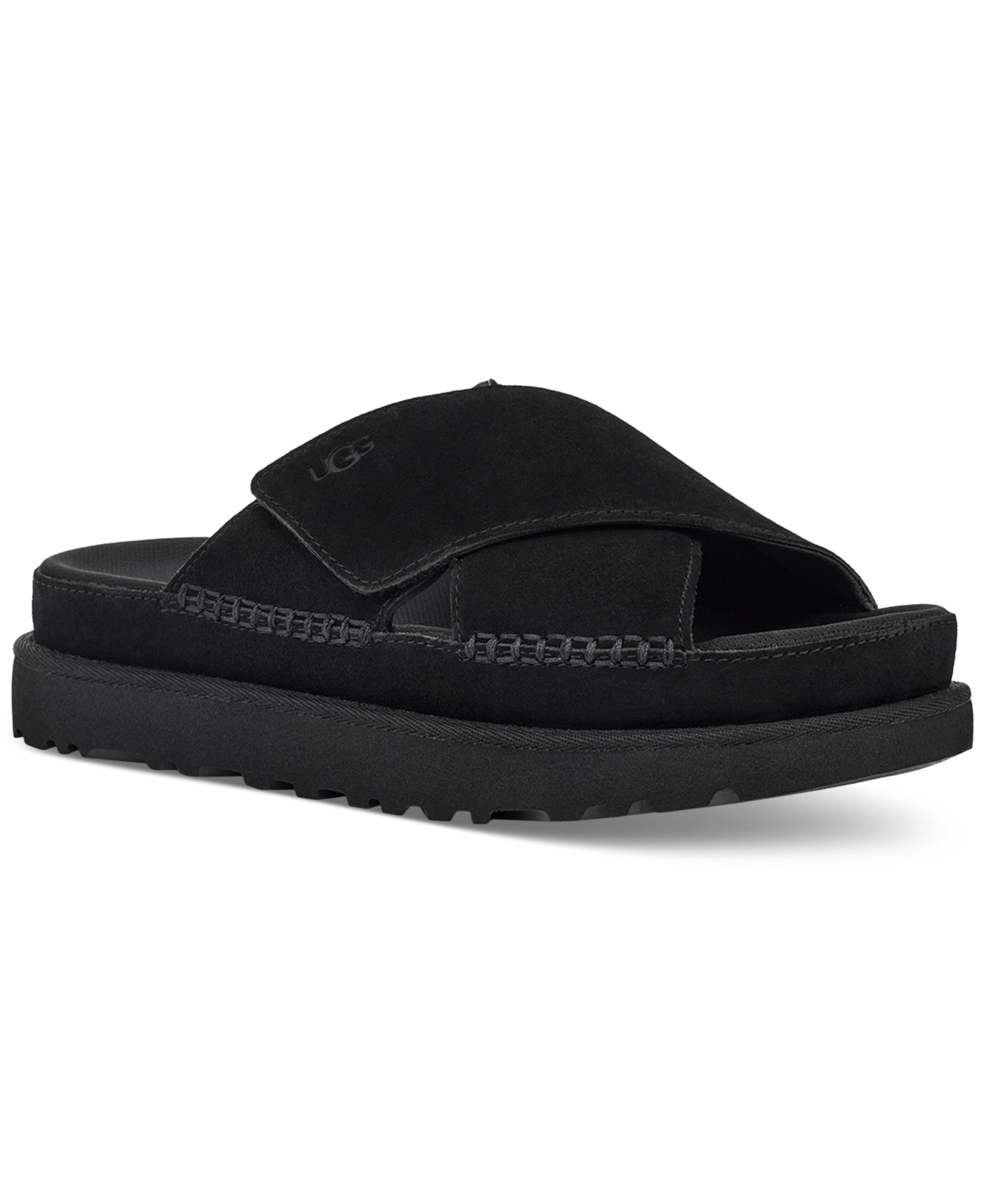 Shop Ugg Women's Goldenstar Crisscross Slide Platform Sandals In Black