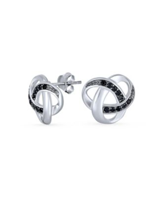 Love Knot Rose Gold-plated Sterling Silver Cubic Zirconia Pave Stud Earrings Post Love Knot Rose Gold-plated Sterling Silver Cubic Zirconia Pave Stud Earrings Post