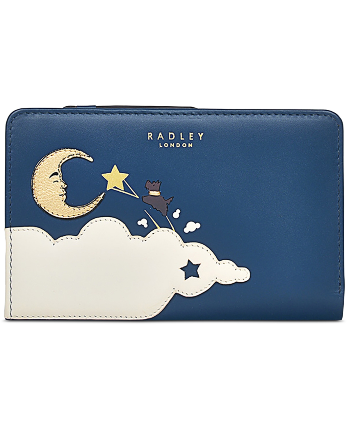 Shoot For The Moon Medium Leather Bifold Wallet - Dark Teal