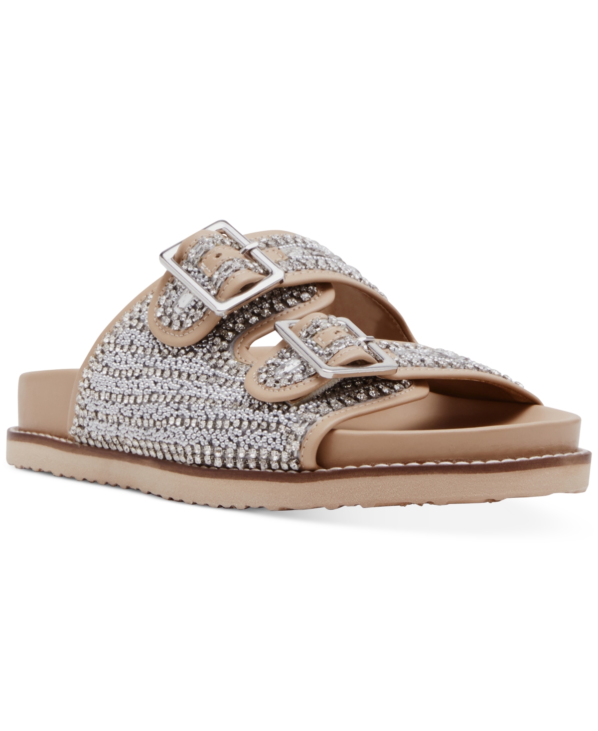 Steve Madden Women's Cabo Embellished Footbed Sandals In Silver Rhinestone