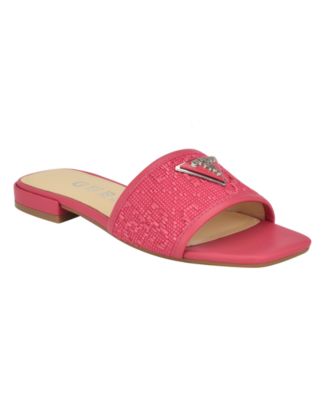 GUESS Women's Tamsea One Band Square Toe Slide Flat Sandals Macy's