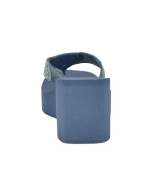 Women's Demmey Logo Thong Square Toe Wedge Sandals