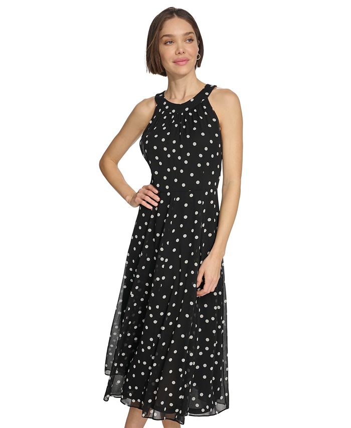 Tommy Hilfiger Women's Chiffon Metallic Midi Dress