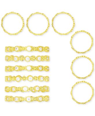 6-Pc. Set Cubic Zirconia Stack Rings in 14k Gold-Plated Sterling Silver
