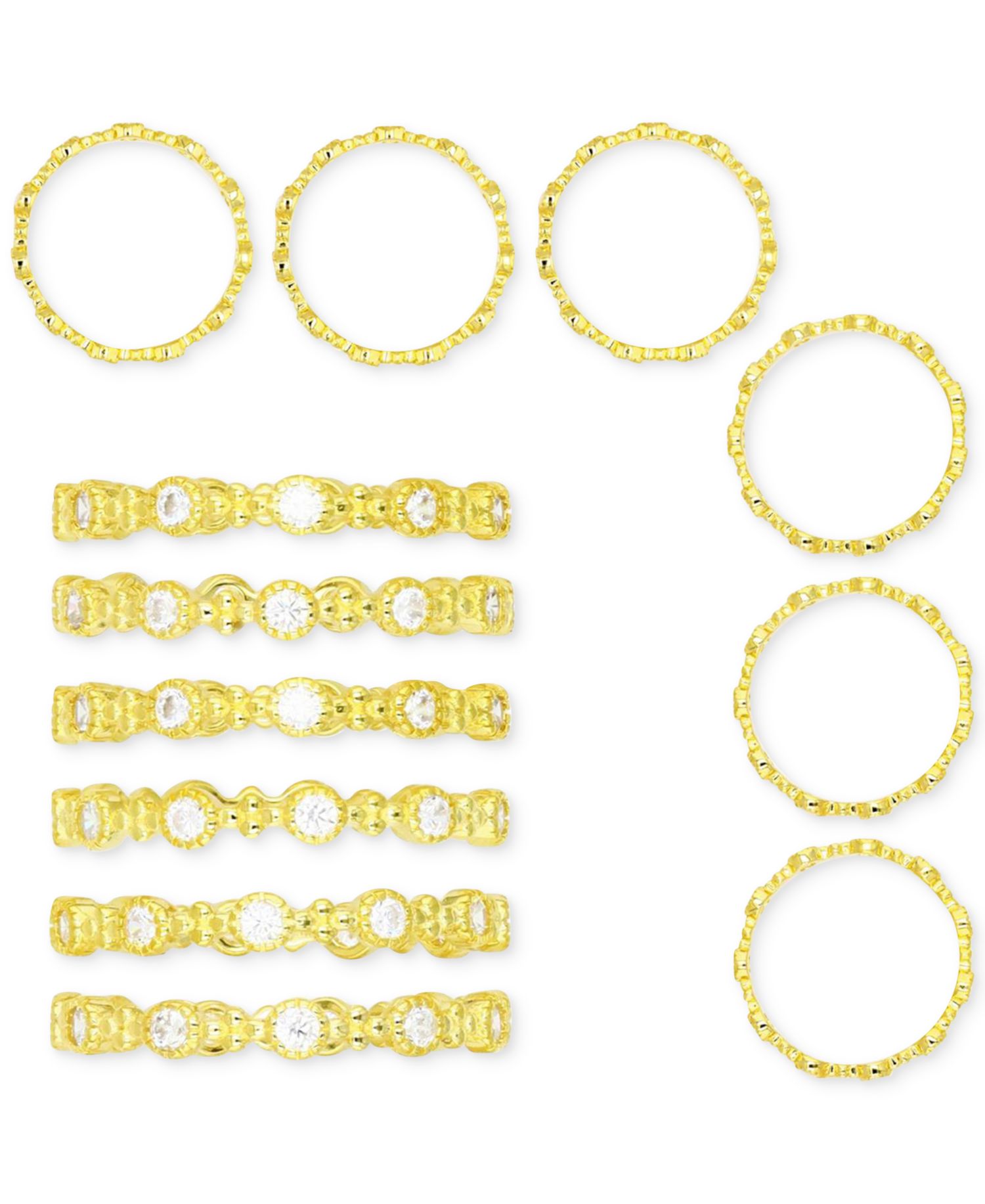 6-Pc. Set Cubic Zirconia Stack Rings in 14k Gold-Plated Sterling Silver