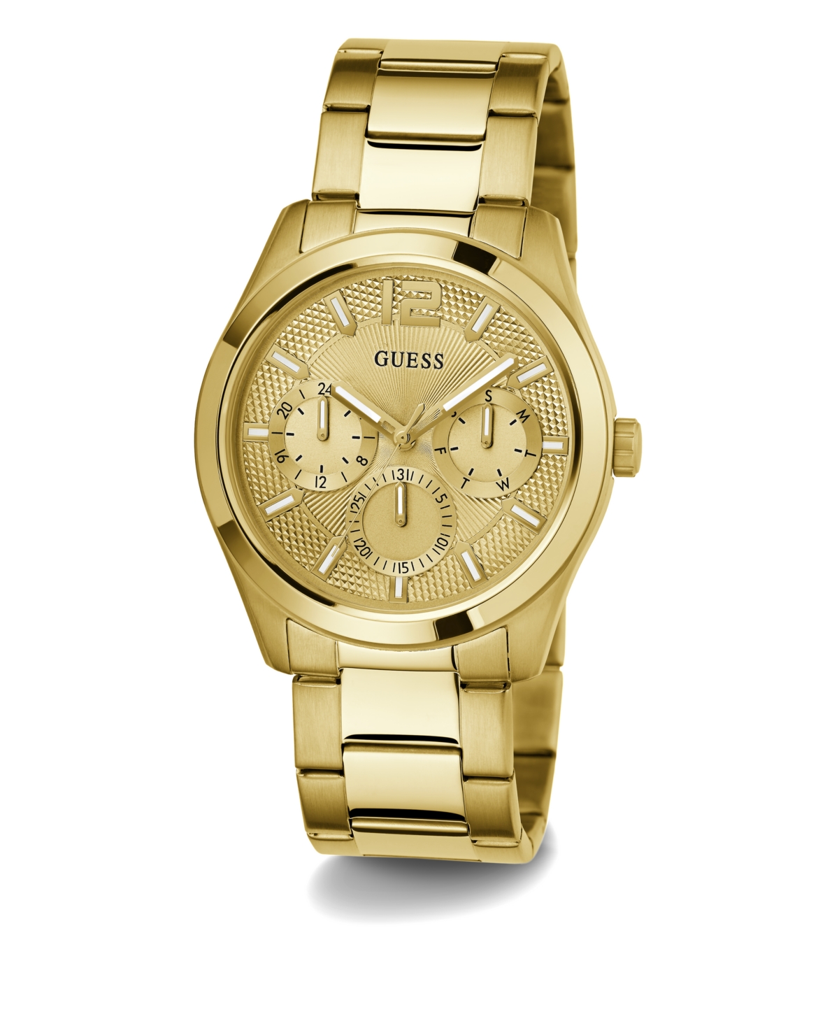 Shop Guess Men's Analog Gold-tone Stainless Steel Watch 42mm