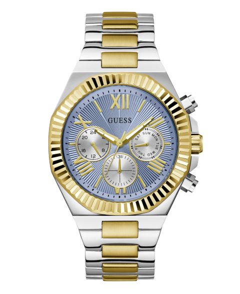 Аналоговые часы Guess двухцветные, сталь, 44 мм