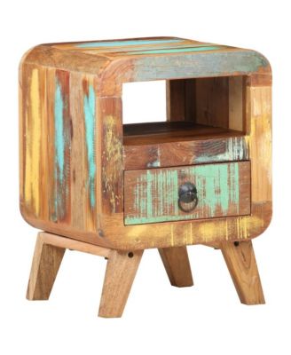 Bedside Cabinet 11.8"x11.8"x16.1" Solid Reclaimed Wood